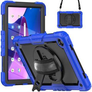 Lenovo Tab M10 Plus Gen 3 Heavy Duty 360 Case met Draagriem - Blauw