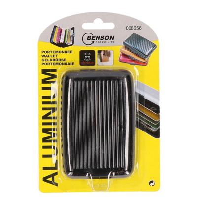 Benson Creditcardhouder - zwart - aluminium - 7 vakjes - veilig opbergen - kliksluiting