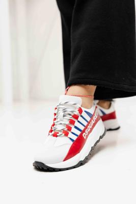 Dsquared2 80197 02 Sneakers Dames Wit/Rood - Maat 40 - Kleur: RoodWitBlauw | Soccerfanshop