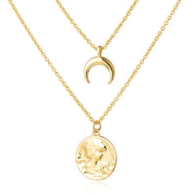 Multilayer Ketting Coin 2 LGT JWLS - 2 lagen Multilayer Ketting Coin 2 LGT JWLS - 2 lagen