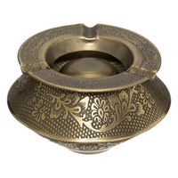 Terras asbak/stormasbak rond ijzer 12 x 8 cm goud