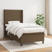 Boxspring met matras stof donkerbruin 90x200 cm Boxspring met matras stof donkerbruin 90x200 cm
