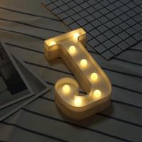 Alfabet J Engelse letter vorm decoratieve licht droge batterij aangedreven warm wit staande opknoping LED vakantie licht