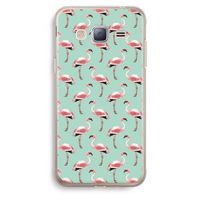 Flamingoprint groen: Samsung Galaxy J3 (2016) Transparant Hoesje