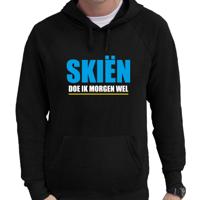 Apres ski trui met capuchon Skien doe ik morgen wel - zwart - heren - Foute apres ski trui