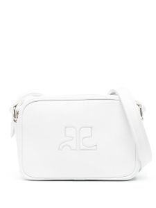 Courrèges sac à bandoulière en cuir à patch logo - Blanc