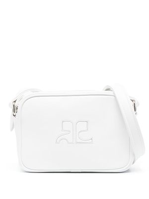 Courrèges sac à bandoulière en cuir à patch logo - Blanc
