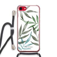 Tropical watercolor leaves: iPhone SE 2020 Transparant Hoesje met koord