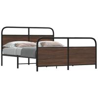 Bedframe zonder matras metaal bruin eikenkleurig 160x200 cm