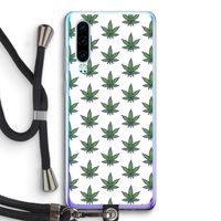 Weed: Huawei P30 Transparant Hoesje met koord