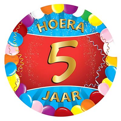 Bierviltjes 5 jaar - 25x stuks - multicolor - verjaardag/feest - feestartikelen