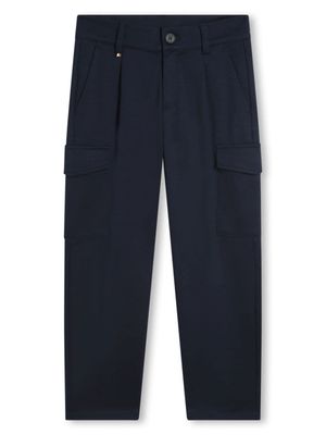 BOSS Kidswear pantalon cargo à détails plissés - Bleu