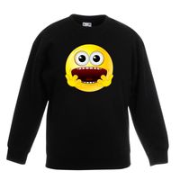 Emoticon sweater geschrokken zwart kinderen 14-15 jaar (170/176)  -
