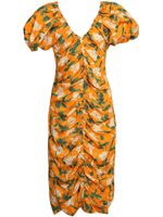 Agua By Agua Bendita robe froncée à fleurs - Orange