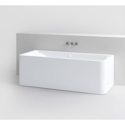 Clou InBe Ligbad Wandmodel Rechthoekig 172x74x60.5 cm Acryl Wit Met Overloop Wit