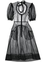 Simone Rocha robe mi-longue à manches bouffantes - Noir