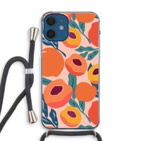 Perzik: iPhone 12 mini Transparant Hoesje met koord