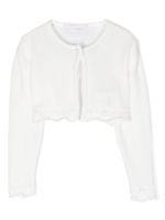 Monnalisa cardigan bordé de dentelle - Blanc