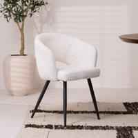 LifestyleFurn Eetkamerstoel 'Arnie' Bouclé, kleur Wit