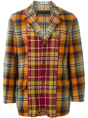 Comme Des Garçons Pre-Owned blazer à motif tartan - Orange