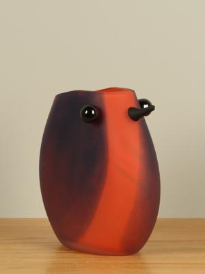 Glazen vaas Vogel rood, 24 cm