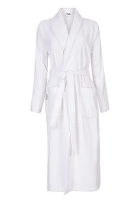Badrock Witte velours badjas unisex met naam borduren