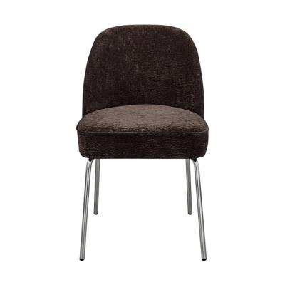 BePureHome Vogue eetkamerstoel chenille donkerbruin chrome