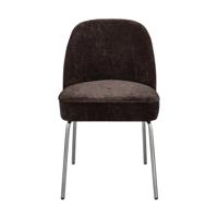 BePureHome Vogue eetkamerstoel chenille donkerbruin chrome