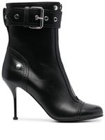 Alexander McQueen bottines en cuir à détail de boucle 90mm - Noir