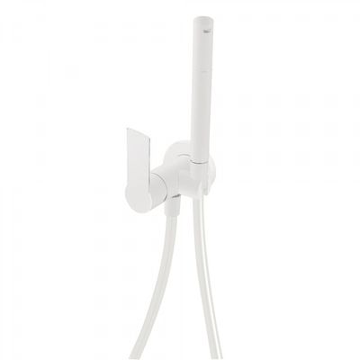Inbouw Bidetmengkraan Tres Loft Colors 1-Hendel met Handdouche Mat Wit Tres