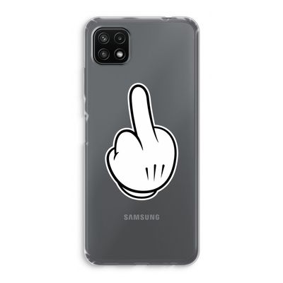 Middle finger black: Samsung Galaxy A22 5G Transparant Hoesje