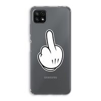 Middle finger black: Samsung Galaxy A22 5G Transparant Hoesje