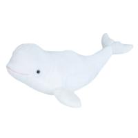 Wild Republic Pluche dieren knuffels Beluga walvis - wit - 30 cm - Knuffeldieren speelgoed - thumbnail