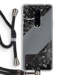 Zwart marmer: OnePlus 8 Transparant Hoesje met koord