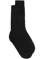 Sunspel chaussettes nervurées à logo imprimé - Noir