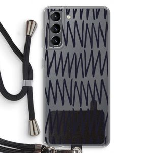 Marrakech Zigzag: Samsung Galaxy S21 Transparant Hoesje met koord