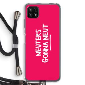 Neuters (roze): Samsung Galaxy A22 5G Transparant Hoesje met koord
