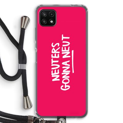 Neuters (roze): Samsung Galaxy A22 5G Transparant Hoesje met koord