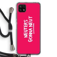 Neuters (roze): Samsung Galaxy A22 5G Transparant Hoesje met koord