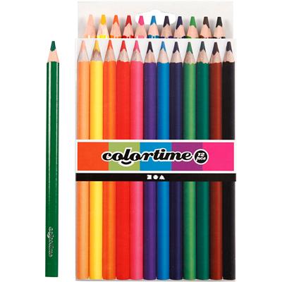 Creativ Company Driehoekige jumbo kleurpotloden - basiskleuren, 12st.