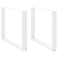 Eettafelpoten 2 st U-vormig 100x(72-73) cm staal wit