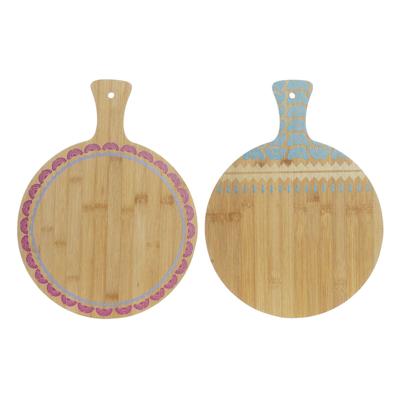 Snijplank DKD Home Decor Tropisch Natuurlijk Turkoois Kastanjebruin 30 x 40 x 1 cm