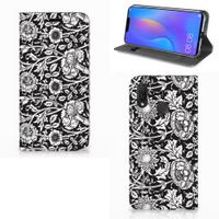 Huawei P Smart Plus Smart Cover Black Flowers - thumbnail