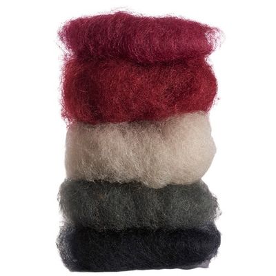 Glückskäfer gekaarde wol 50 gram 5 stuks zwart