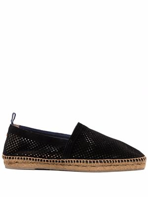 Castañer espadrilles en cuir perforé - Noir