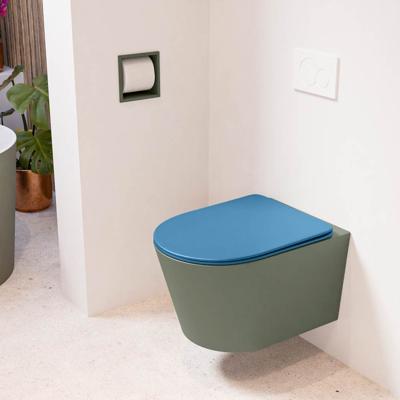 MONDIAZ LAVIE hangend toilet single fire rimless diepspoel Army, Toiletzitting met quick-release & softclose Jeans