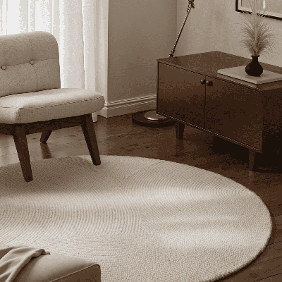 Vloerkleed Eleni Rond Creme Ø 200 Cm Home Collectie - Dekbed-Discounter.nl