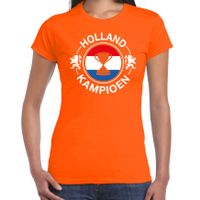 Oranje t-shirt Holland / Nederland supporter Holland kampioen met beker EK/ WK voor dames