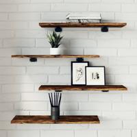 Wandschappen 4 st 60x20x1,5 cm bewerkt hout gerookt eikenkleur Wandschappen 4 st 60x20x1,5 cm bewerkt hout gerookt eikenkleur