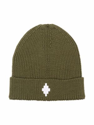 COUNTY OF MILAN KIDS bonnet en maille nervurée à logo brodé - Vert
